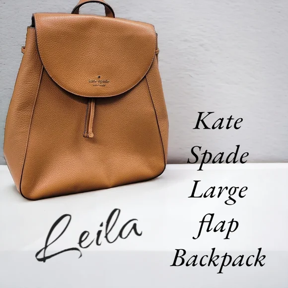 Kate Spade lage flap backpack Leila NWOT warm gingerbread display picture 2